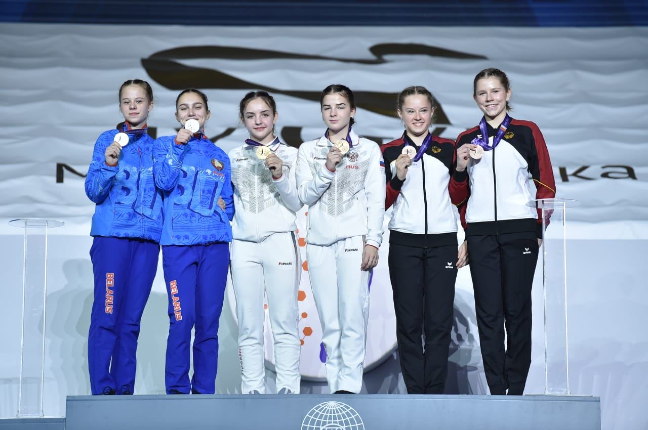 Bakıda batut gimnastikası və tamblinq üzrə Dünya Yaş Qrupları yarışları qaliblərinin mükafatlandırma mərasimi keçirilib (FOTO)