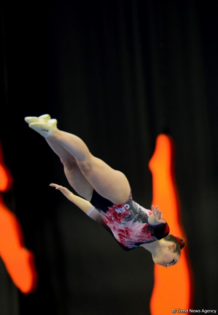 Milli Gimnastika Arenasında Batut Gimnastikası üzrə Dünya Yaş Qrupları Yarışları davam edir (FOTO)
