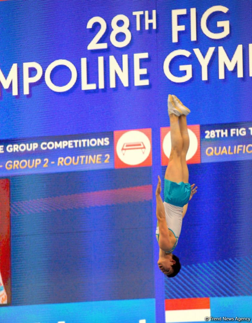 Milli Gimnastika Arenasında Batut Gimnastikası üzrə Dünya Yaş Qrupları Yarışları davam edir (FOTO)