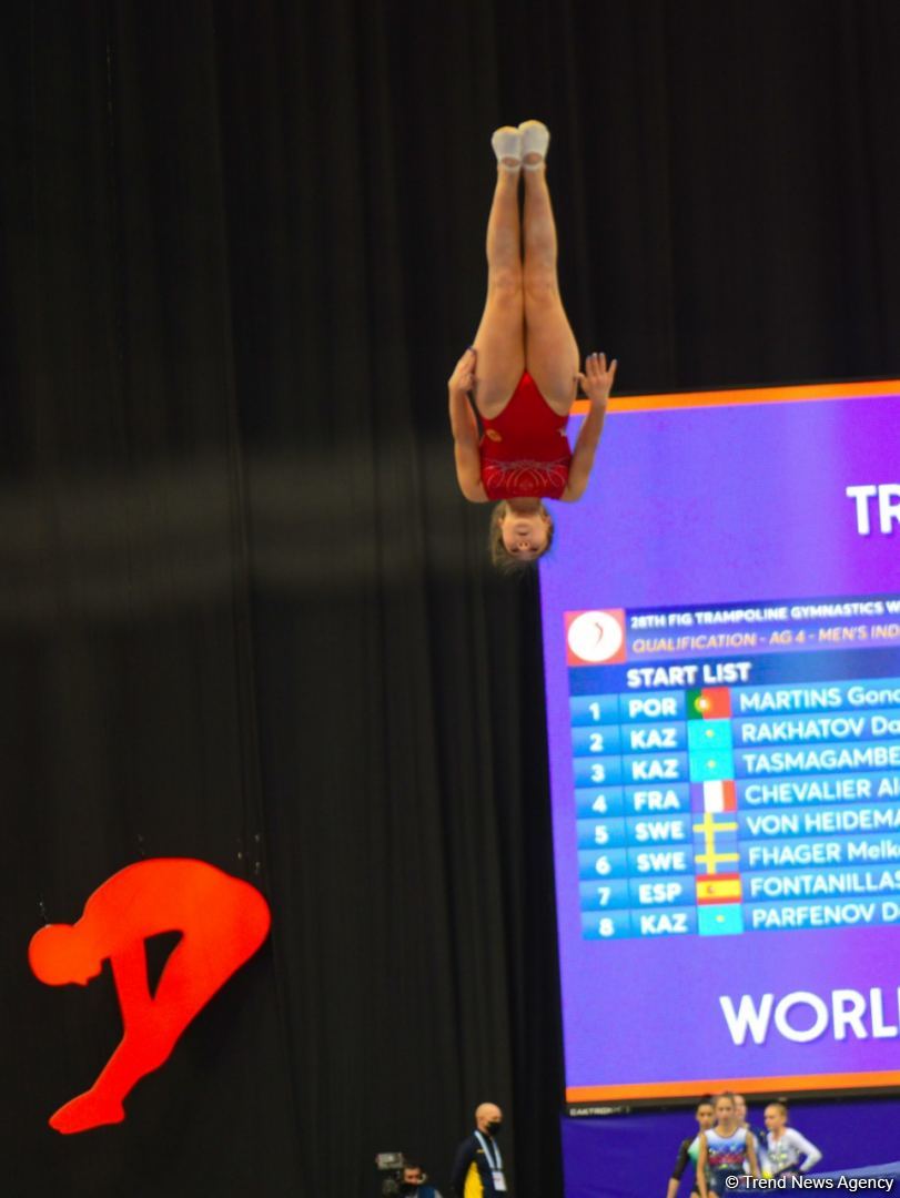 Milli Gimnastika Arenasında Batut Gimnastikası üzrə Dünya Yaş Qrupları Yarışları davam edir (FOTO)