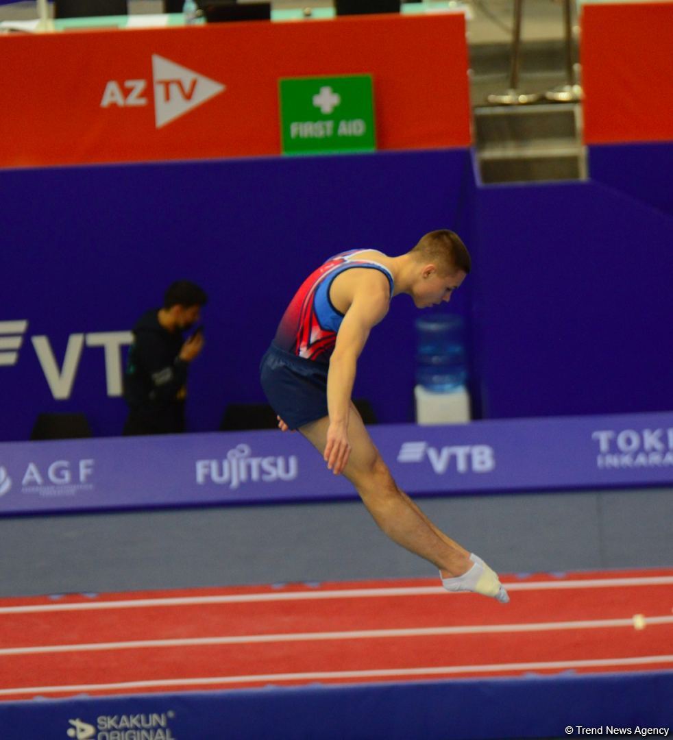Bakıda Batut Gimnastikası üzrə 28-ci Dünya Yaş Qrupları Yarışlarının ikinci günü start götürüb (FOTO)