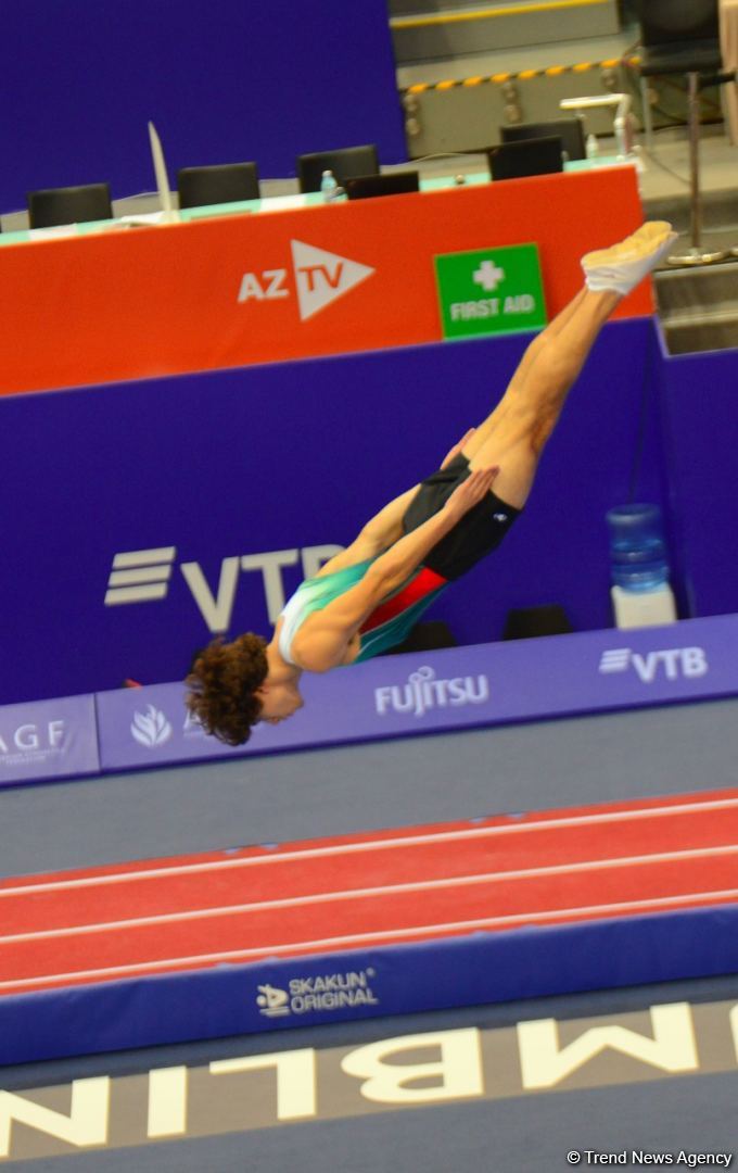 Bakıda Batut Gimnastikası üzrə 28-ci Dünya Yaş Qrupları Yarışlarının ikinci günü start götürüb (FOTO)