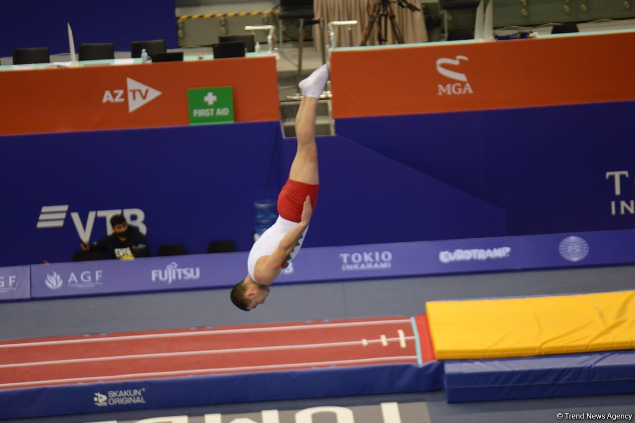 Bakıda Batut Gimnastikası üzrə 28-ci Dünya Yaş Qrupları Yarışlarının ikinci günü start götürüb (FOTO)