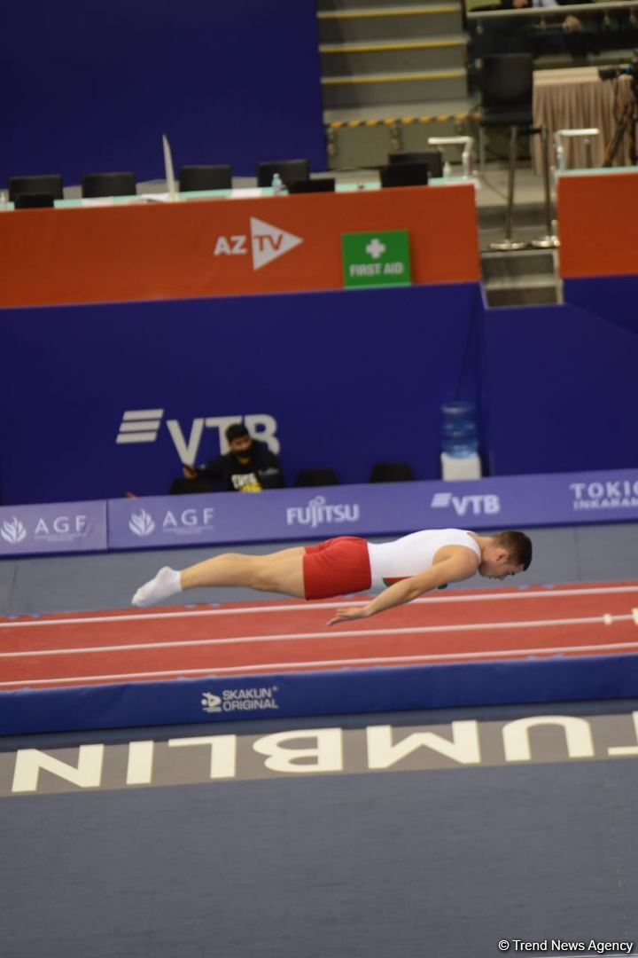 Bakıda Batut Gimnastikası üzrə 28-ci Dünya Yaş Qrupları Yarışlarının ikinci günü start götürüb (FOTO)