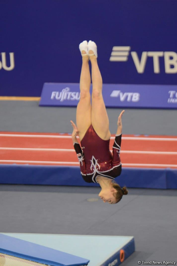 Bakıda Batut Gimnastikası üzrə 28-ci Dünya Yaş Qrupları Yarışlarının ikinci günü start götürüb (FOTO)