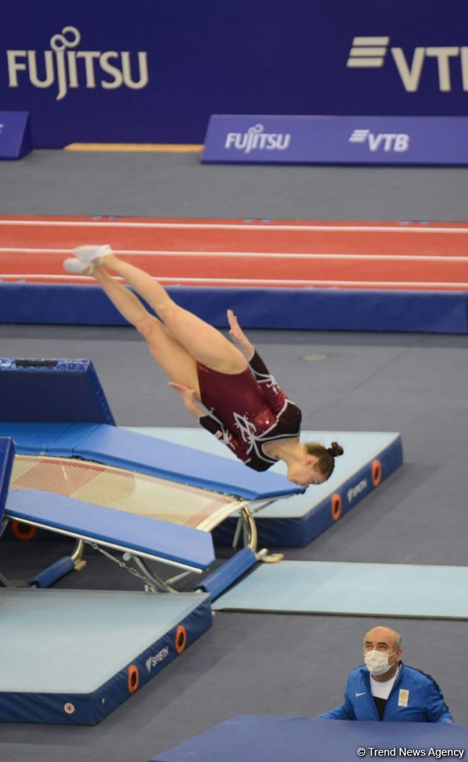 Bakıda Batut Gimnastikası üzrə 28-ci Dünya Yaş Qrupları Yarışlarının ikinci günü start götürüb (FOTO)
