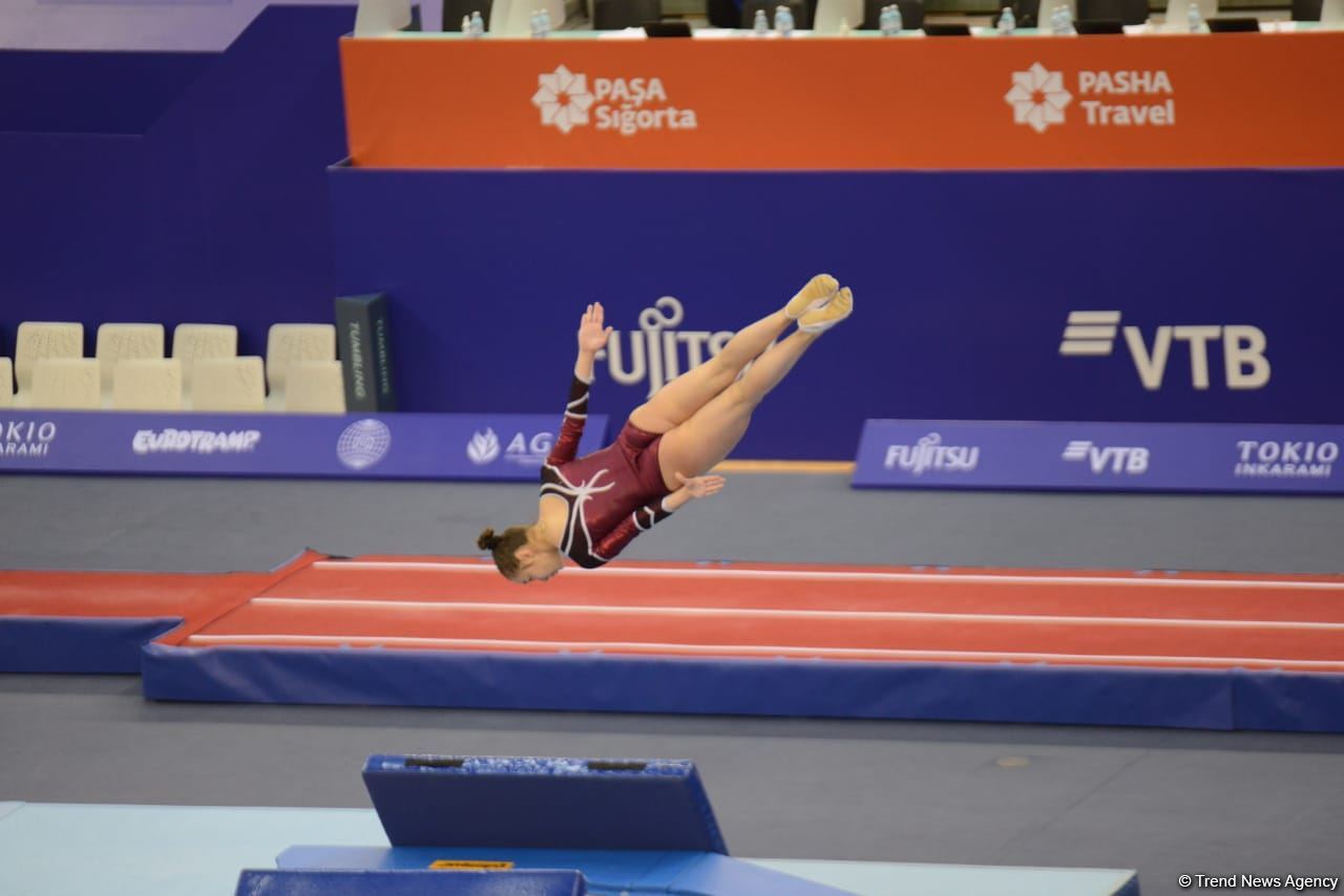 Bakıda Batut Gimnastikası üzrə 28-ci Dünya Yaş Qrupları Yarışlarının ikinci günü start götürüb (FOTO)