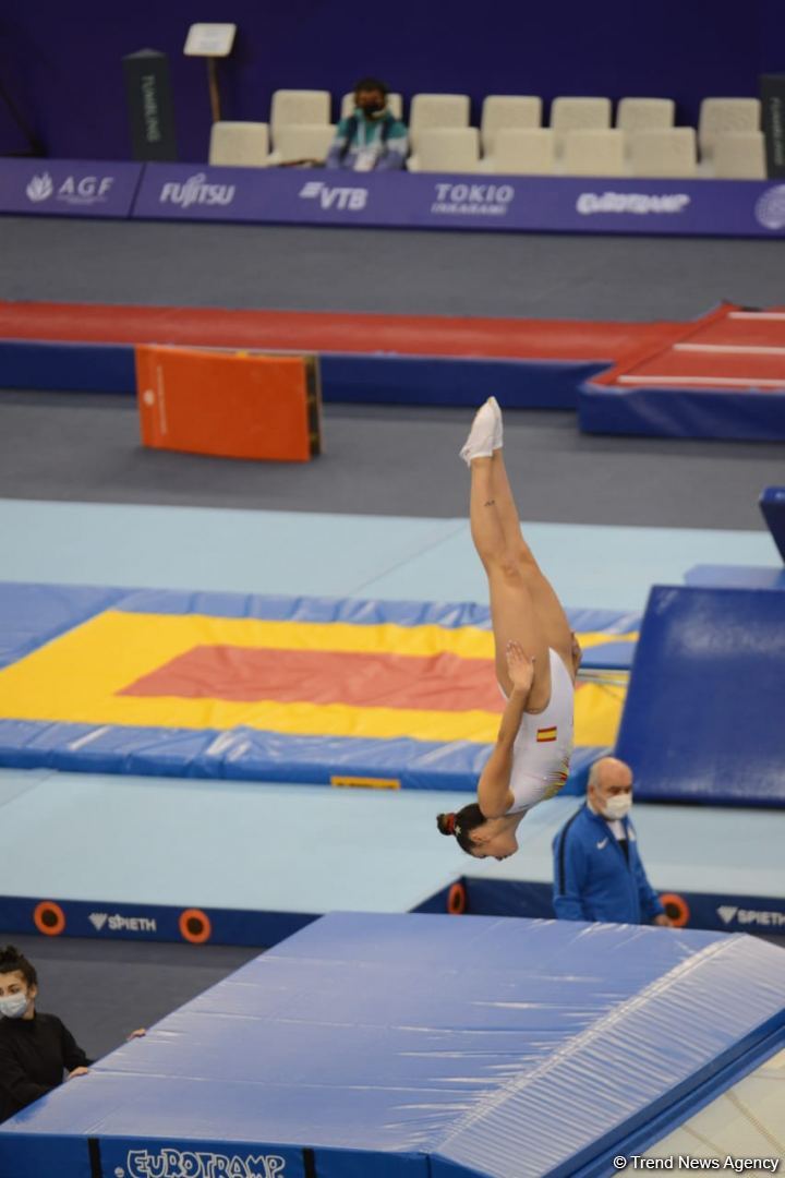 Bakıda Batut Gimnastikası üzrə 28-ci Dünya Yaş Qrupları Yarışlarının ikinci günü start götürüb (FOTO)