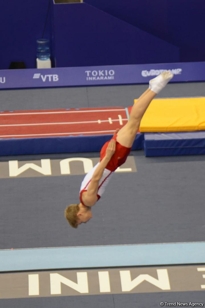 Bakıda Batut Gimnastikası üzrə 28-ci Dünya Yaş Qrupları Yarışlarının ikinci günü start götürüb (FOTO)