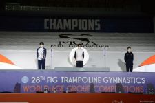Batut gimnastikası və tamblinq üzrə Dünya Yaş Qrupu Yarışlarının final gününün qaliblərinin mükafatlandırılması mərasimi keçirilib