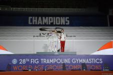 Batut gimnastikası və tamblinq üzrə Dünya Yaş Qrupu Yarışlarının final gününün qaliblərinin mükafatlandırılması mərasimi keçirilib