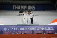 Batut gimnastikası və tamblinq üzrə Dünya Yaş Qrupu Yarışlarının final gününün qaliblərinin mükafatlandırılması mərasimi keçirilib