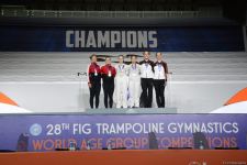 Batut gimnastikası və tamblinq üzrə Dünya Yaş Qrupu Yarışlarının final gününün qaliblərinin mükafatlandırılması mərasimi keçirilib