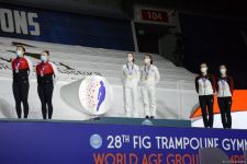 Batut gimnastikası və tamblinq üzrə Dünya Yaş Qrupu Yarışlarının final gününün qaliblərinin mükafatlandırılması mərasimi keçirilib