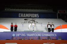 Batut gimnastikası və tamblinq üzrə Dünya Yaş Qrupu Yarışlarının final gününün qaliblərinin mükafatlandırılması mərasimi keçirilib