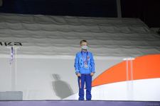 Batut gimnastikası və tamblinq üzrə Dünya Yaş Qrupu Yarışlarının final gününün qaliblərinin mükafatlandırılması mərasimi keçirilib