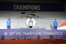 Batut gimnastikası və tamblinq üzrə Dünya Yaş Qrupu Yarışlarının final gününün qaliblərinin mükafatlandırılması mərasimi keçirilib