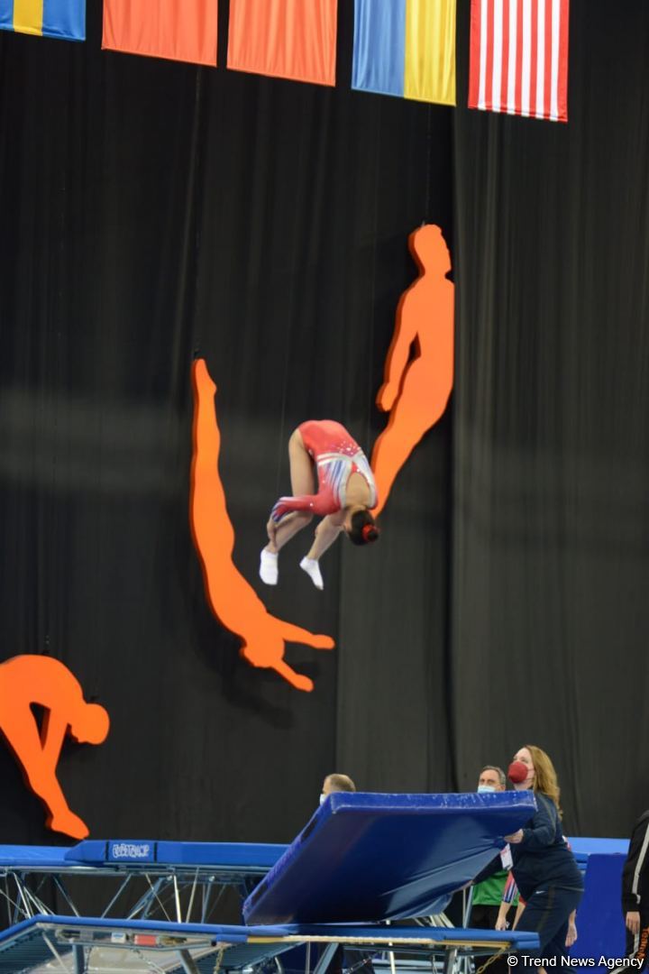 Bakıda batut gimnastikası və tamblinq üzrə 28-ci Dünya Yaş Qrupu Yarışlarının final gününə start verilib (FOTO)