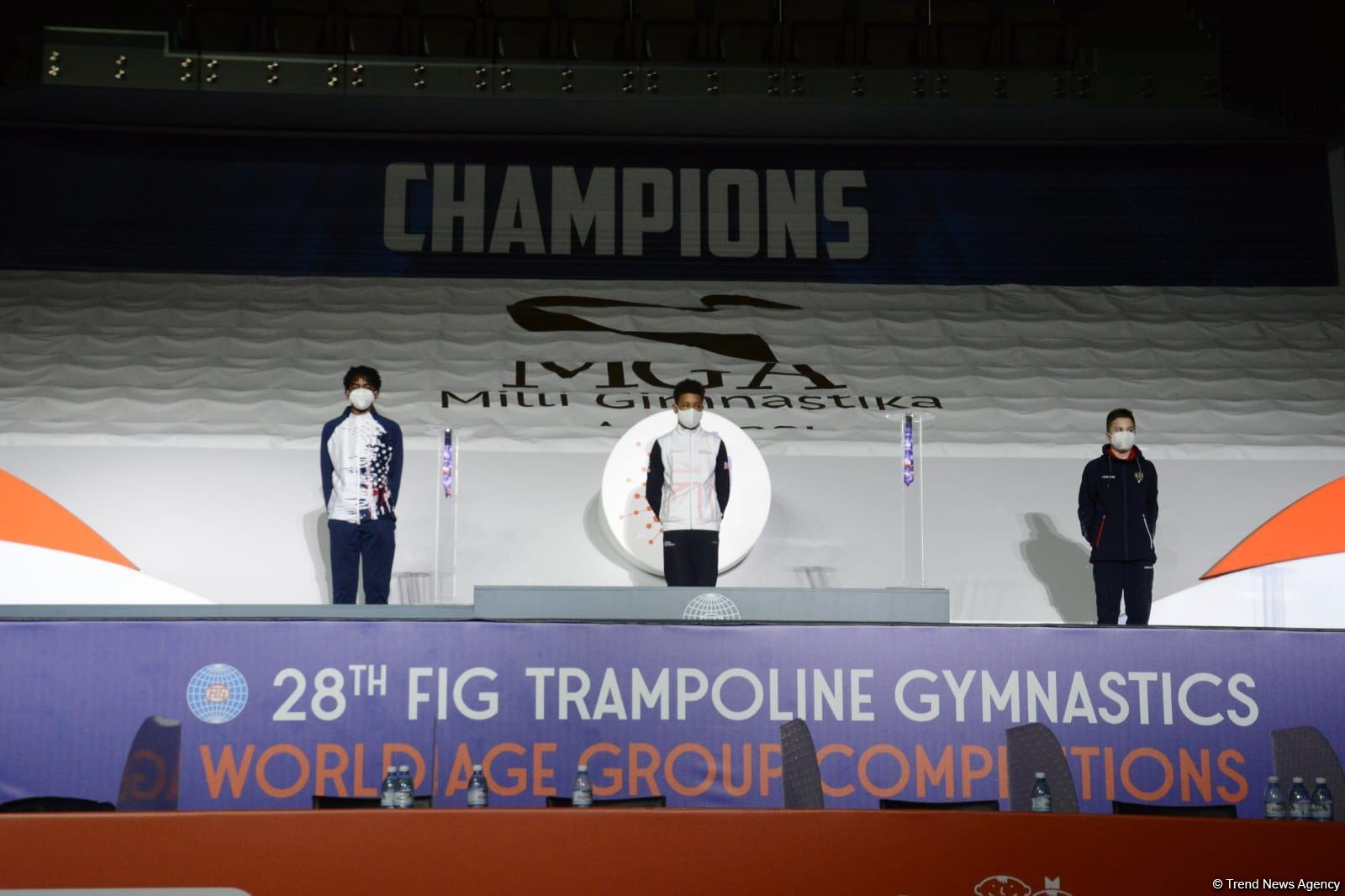 Batut gimnastikası və tamblinq üzrə Dünya Yaş Qrupu Yarışlarının final gününün qaliblərinin mükafatlandırılması mərasimi keçirilib