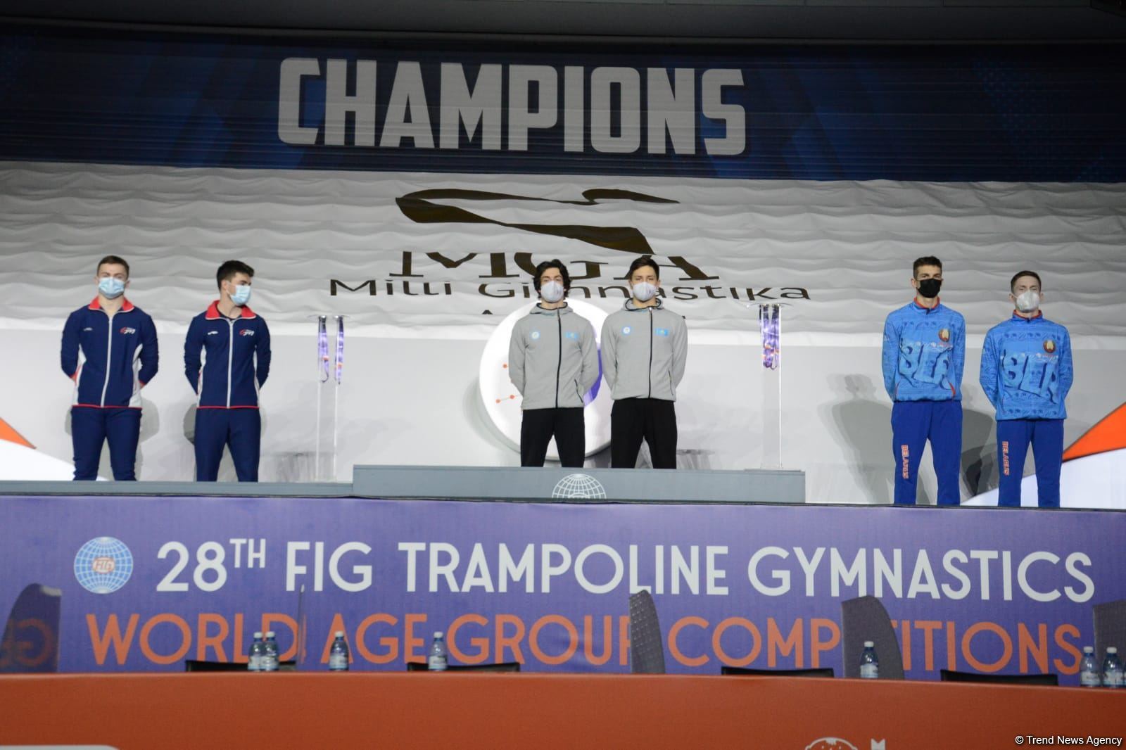Batut gimnastikası və tamblinq üzrə Dünya Yaş Qrupu Yarışlarının final gününün qaliblərinin mükafatlandırılması mərasimi keçirilib