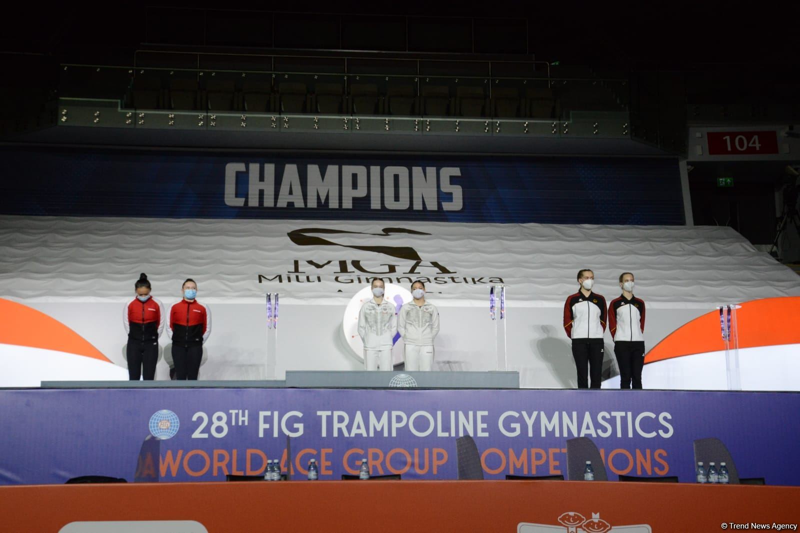Batut gimnastikası və tamblinq üzrə Dünya Yaş Qrupu Yarışlarının final gününün qaliblərinin mükafatlandırılması mərasimi keçirilib