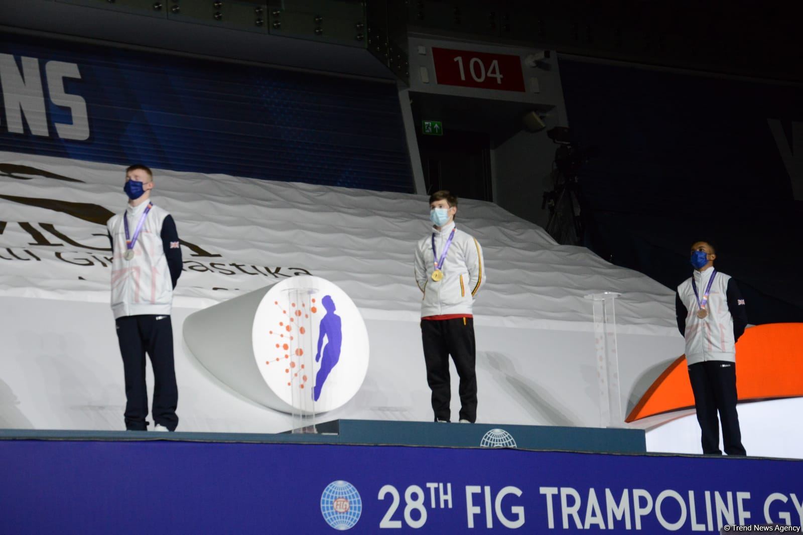 Batut gimnastikası və tamblinq üzrə Dünya Yaş Qrupu Yarışlarının final gününün qaliblərinin mükafatlandırılması mərasimi keçirilib