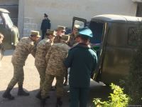 Helikopter qəzasında şəhid olanların cənazələri vida mərasimi üçün yola salınıb (FOTO/VİDEO)