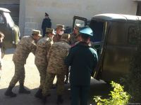 Helikopter qəzasında şəhid olanların cənazələri vida mərasimi üçün yola salınıb (FOTO/VİDEO)