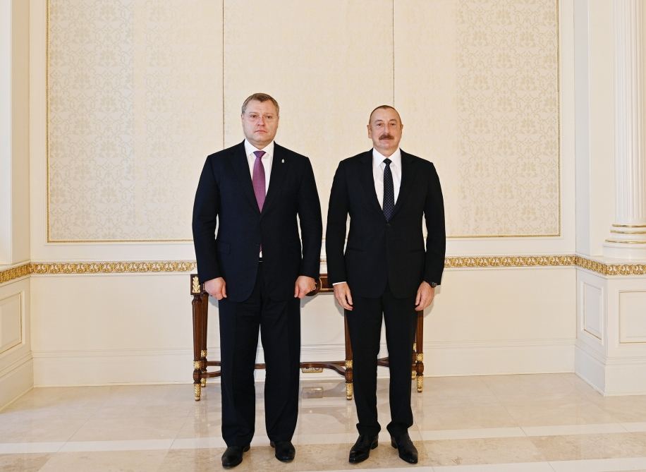 Prezident İlham Əliyev Rusiyanın Həştərxan vilayətinin qubernatorunun rəhbərlik etdiyi nümayəndə heyətini qəbul edib (YENİLƏNİB) (FOTO/VİDEO)