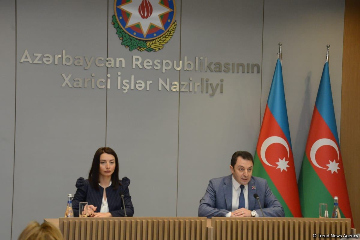 Xarici işlər nazirinin müavini Elnur Məmmədov brifinq keçirib (FOTO/VİDEO)
