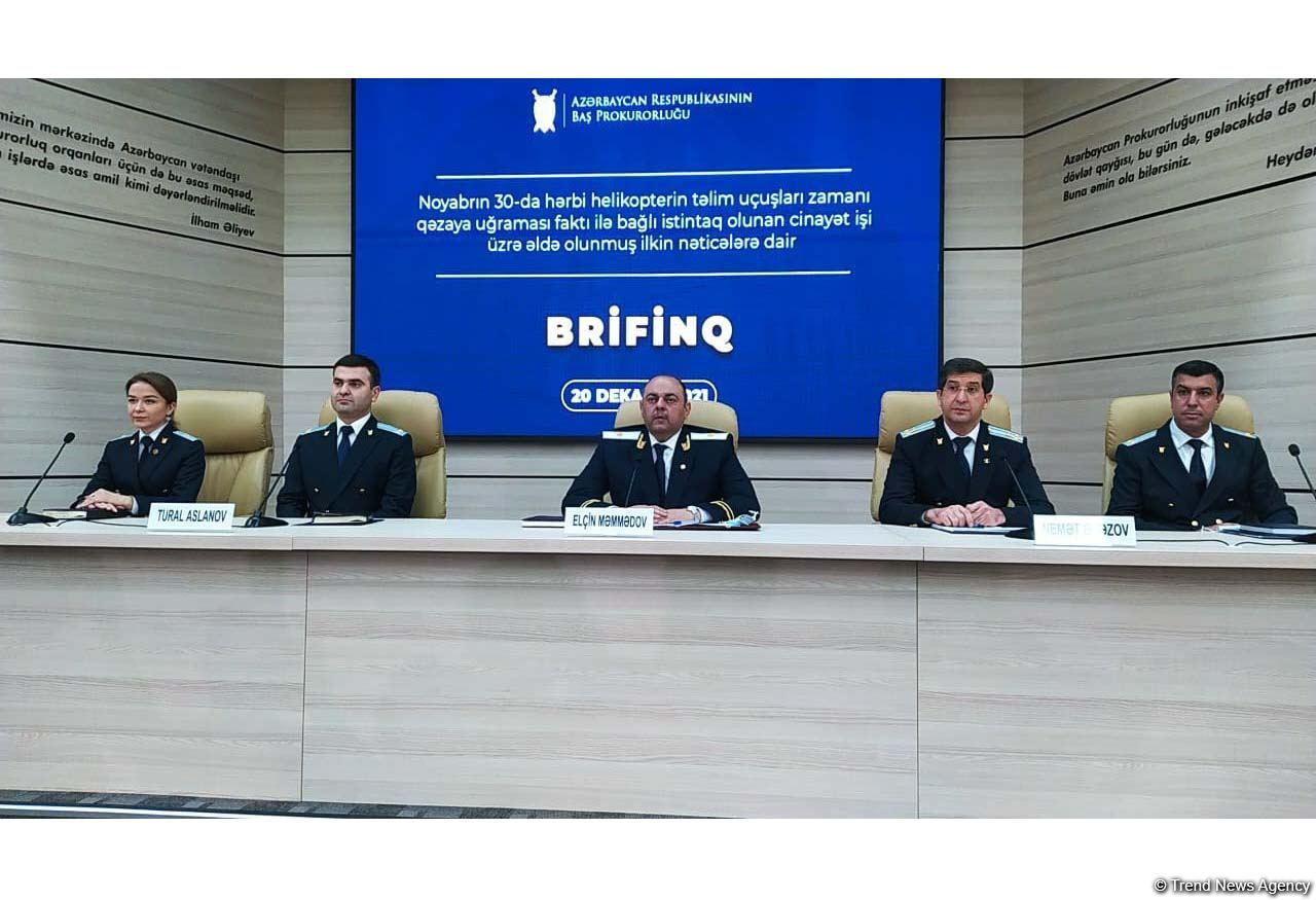Baş Prokurorluq Qaraheybətdəki helikopter qəzasının səbəblərini açıqlayıb (FOTO/VİDEO)