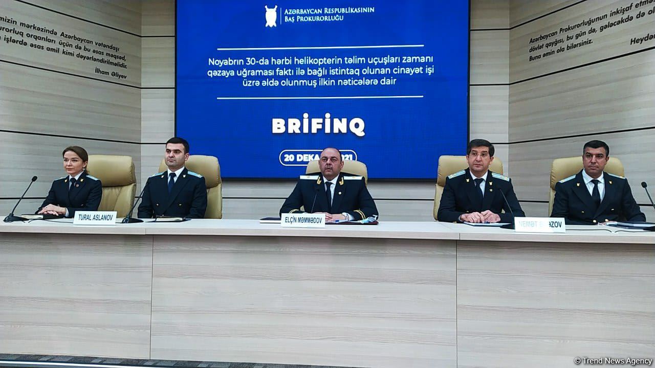 Baş Prokurorluq Qaraheybətdəki helikopter qəzasının səbəblərini açıqlayıb (FOTO/VİDEO)
