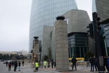 "Alov qüllələri"nin qarşısında partlayış olub (FOTO/VİDEO)