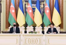 Azərbaycan və Ukrayna prezidentləri mətbuata bəyanatlarla çıxış ediblər (FOTO/VİDEO) (YENİLƏNİB)