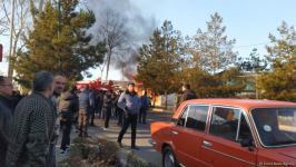 Tərtərdə yanğın baş verib (FOTO)