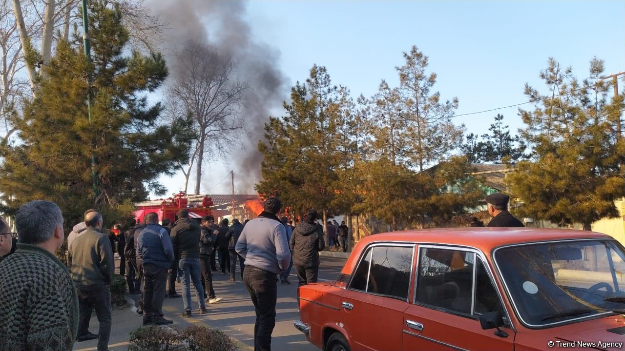 Tərtərdə yanğın baş verib (FOTO)