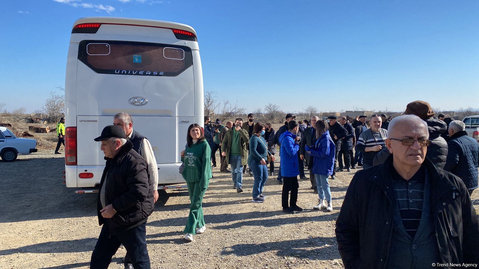 Bakıdan çıxan sərnişin avtobusu Ağdama çatıb (FOTO)
