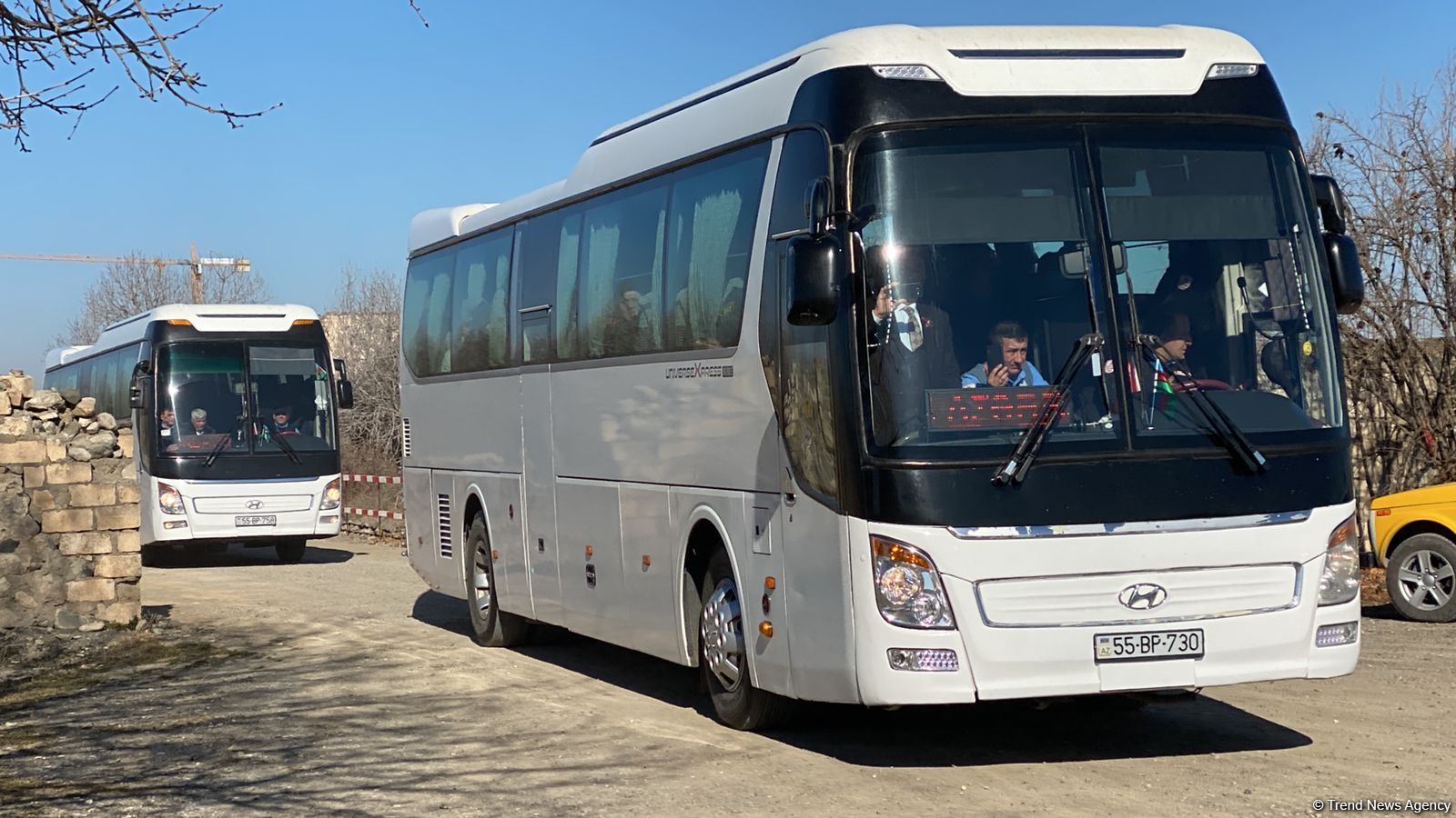 Bakıdan çıxan sərnişin avtobusu Ağdama çatıb (FOTO)