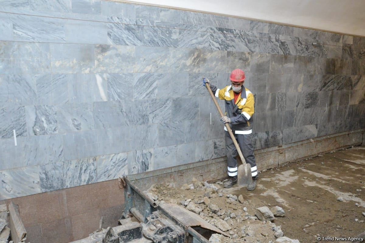 Metronun “Cəfər Cabbarlı” stansiyasında təmir işlərinin növbəti mərhələsi başlanıb (FOTO)