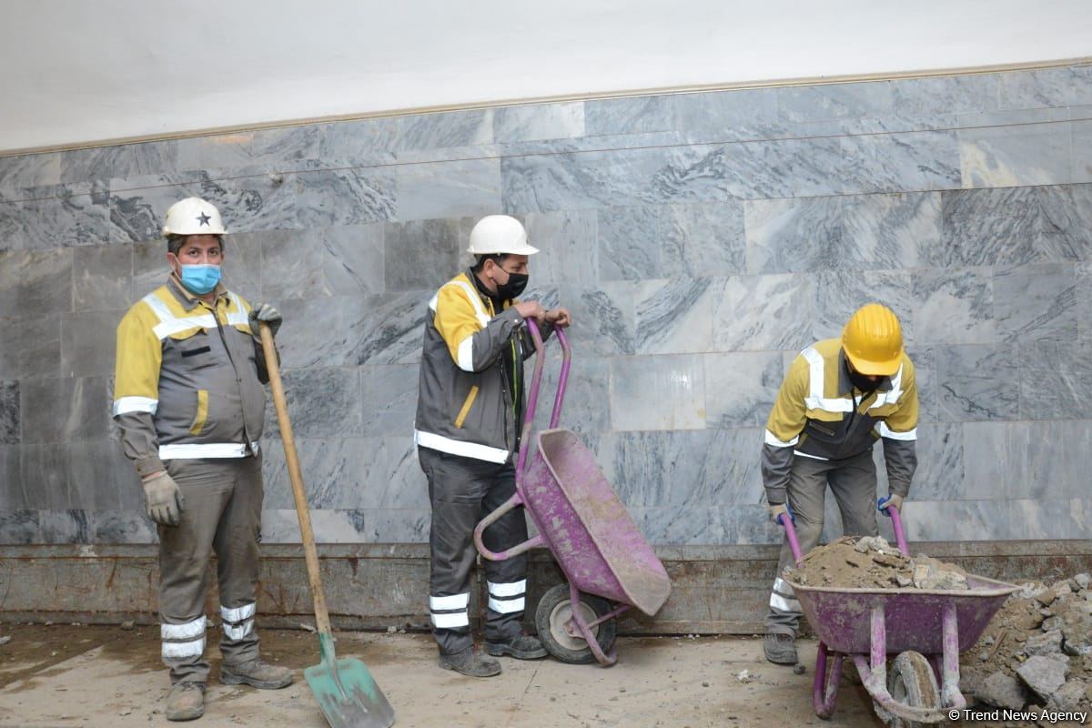 Metronun “Cəfər Cabbarlı” stansiyasında təmir işlərinin növbəti mərhələsi başlanıb (FOTO)