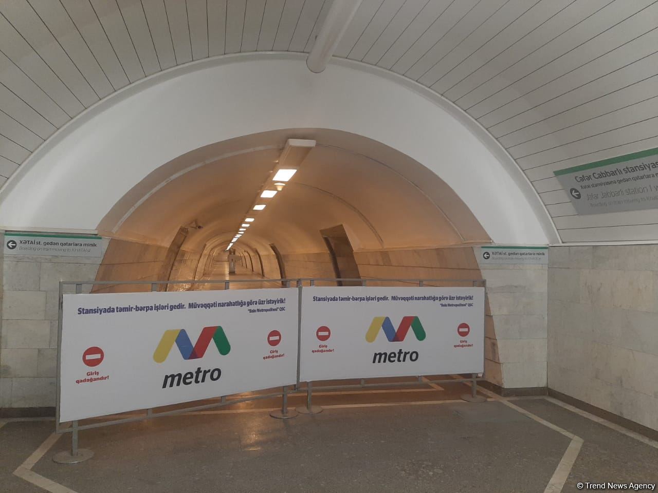 Metronun “Cəfər Cabbarlı” stansiyasında təmir işlərinin növbəti mərhələsi başlanıb (FOTO)