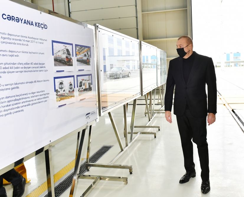 Prezident İlham Əliyev “Azərbaycan Dəmir Yolları” QSC-nin lokomotiv deposunun açılışında iştirak edib (YENİLƏNİB) (FOTO/VİDEO)