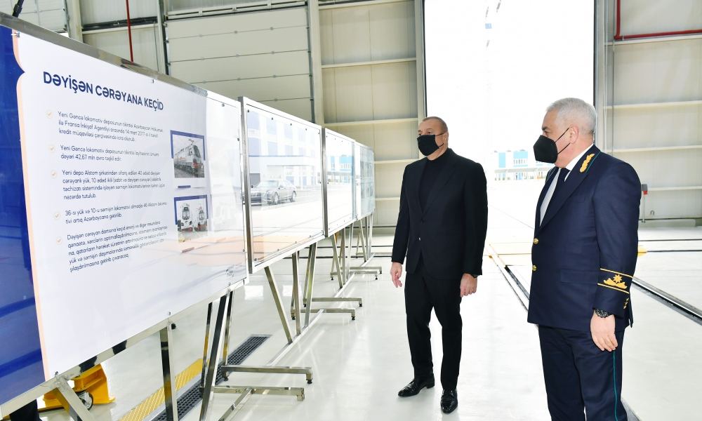 Prezident İlham Əliyev “Azərbaycan Dəmir Yolları” QSC-nin lokomotiv deposunun açılışında iştirak edib (YENİLƏNİB) (FOTO/VİDEO)
