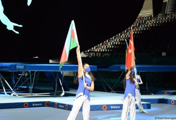 Bakıda batut gimnastikası üzrə Dünya Kubokunun açılış mərasimi keçirilib (FOTO)