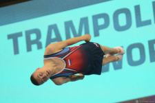 Bakıda batut gimnastikası üzrə Dünya Kubokunun birinci günü start götürüb (FOTO)