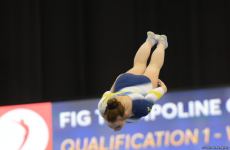 Bakıda keçirilən batut gimnastikası üzrə Dünya Kubokunun ilk günündən maraqlı anlar (FOTO)