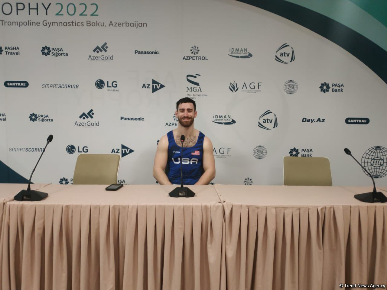 Amerikalı gimnast Bakıda keçirilən batut gimnastikası üzrə Dünya Kubokundakı çıxışından razı qalıb