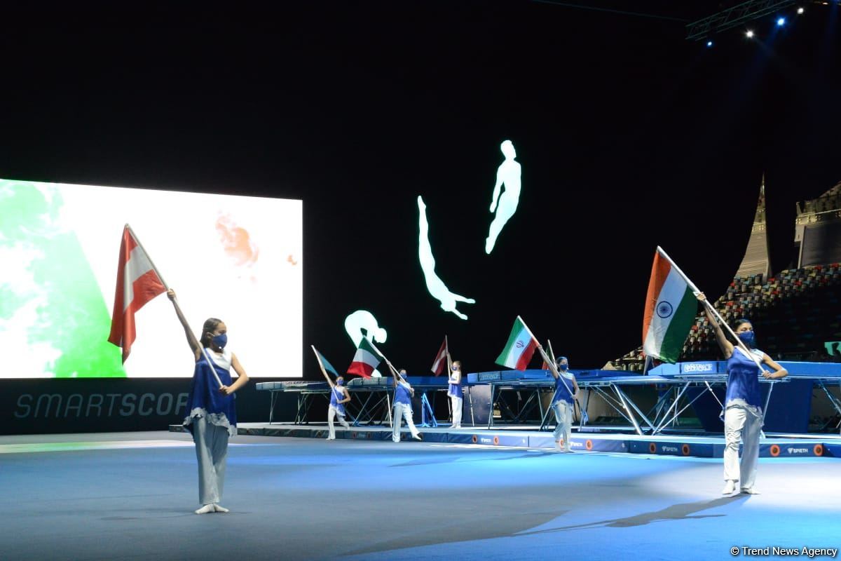 Bakıda batut gimnastikası üzrə Dünya Kubokunun açılış mərasimi keçirilib (FOTO)