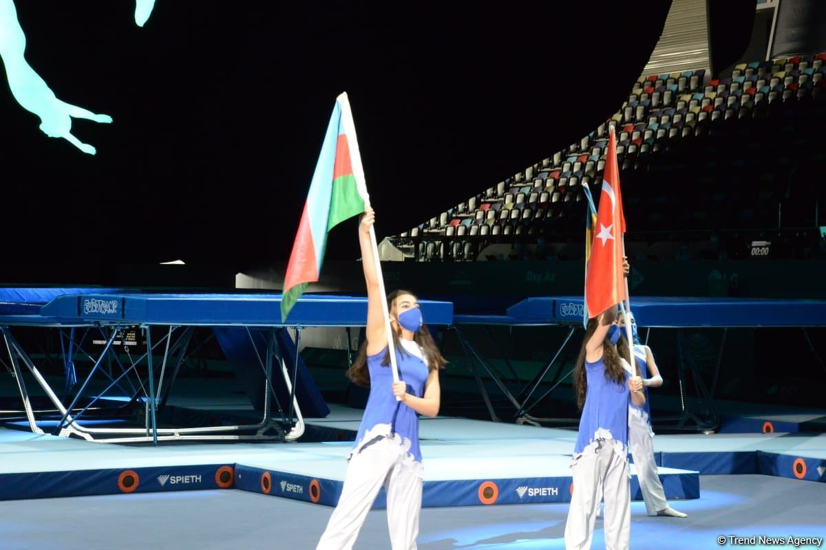 Bakıda batut gimnastikası üzrə Dünya Kubokunun açılış mərasimi keçirilib (FOTO)