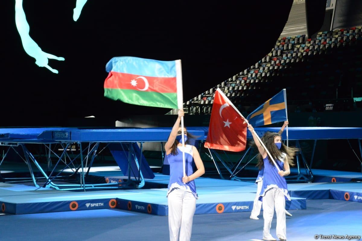 Bakıda batut gimnastikası üzrə Dünya Kubokunun açılış mərasimi keçirilib (FOTO)